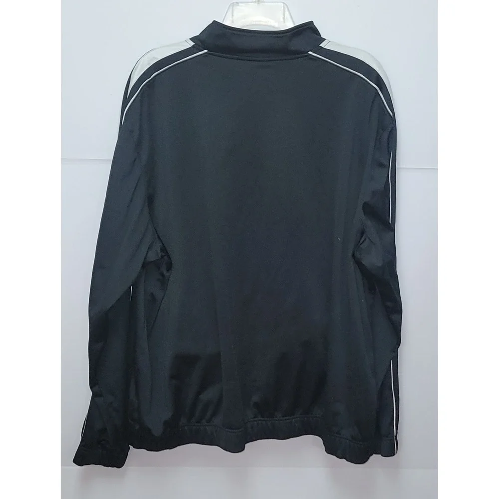 Nike Track Jacket Full Zip Black White Athletic‎ Women XL Running Workout Sporty